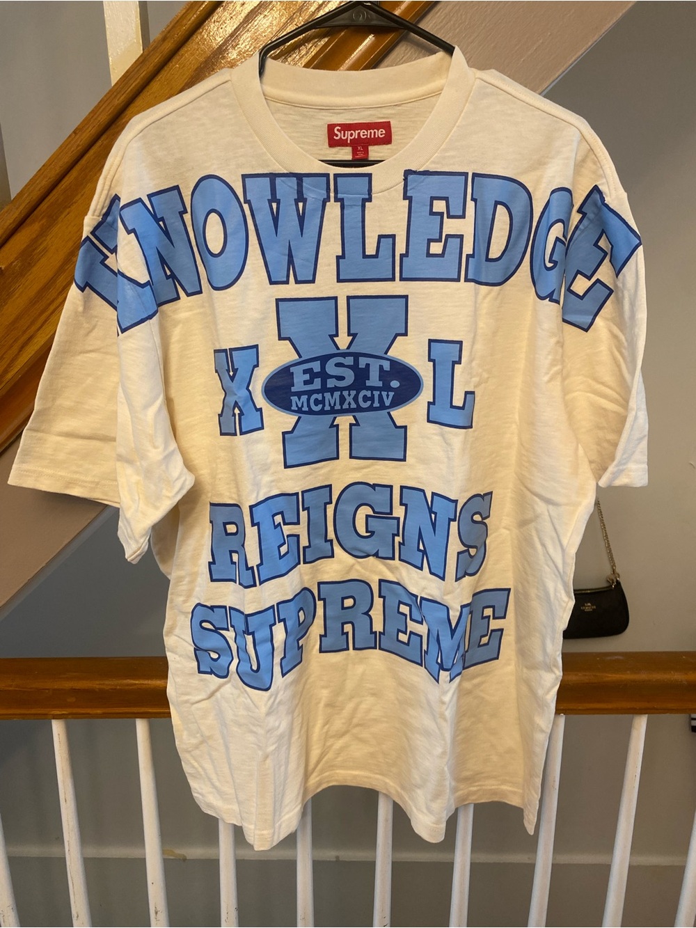 SUPREME Overprint (Knowledge Reigns Tee) ~ Mens Size: XL (NWT)